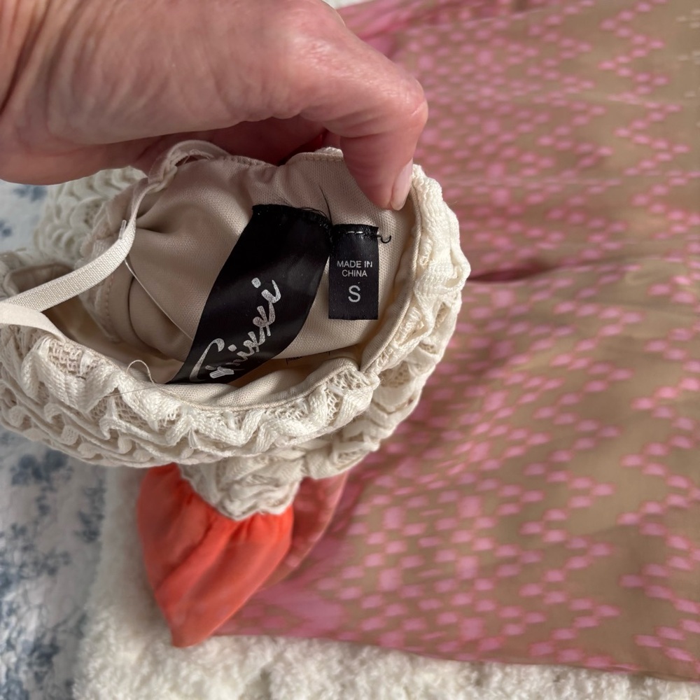 Trixxi Cream and Coral Dress